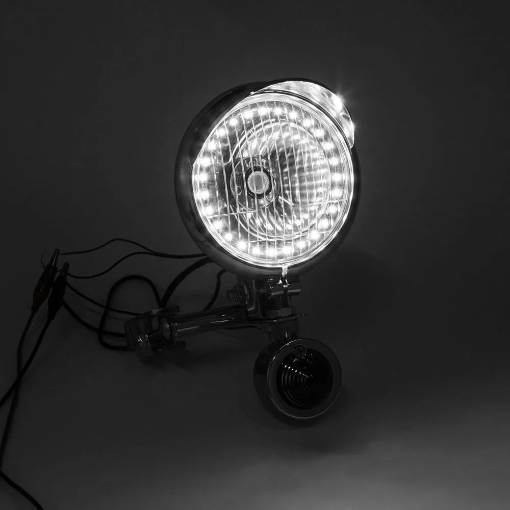 Faretti Moto Supplementari Chrome 1 Set Fendinebbia Moto Cromati Fari Supplementari LED Compatibili Con Shadow VT 750 1100