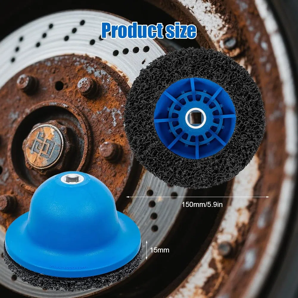 Smerigliatrice per Mozzo Ruota Auto, Pulitore Mozzo Ruota, Disco Grossolano, Ø Interno 90 mm Ø Esterno 150 mm, carburo di silicio Spazzola abrasiva per Pulizia mozzi