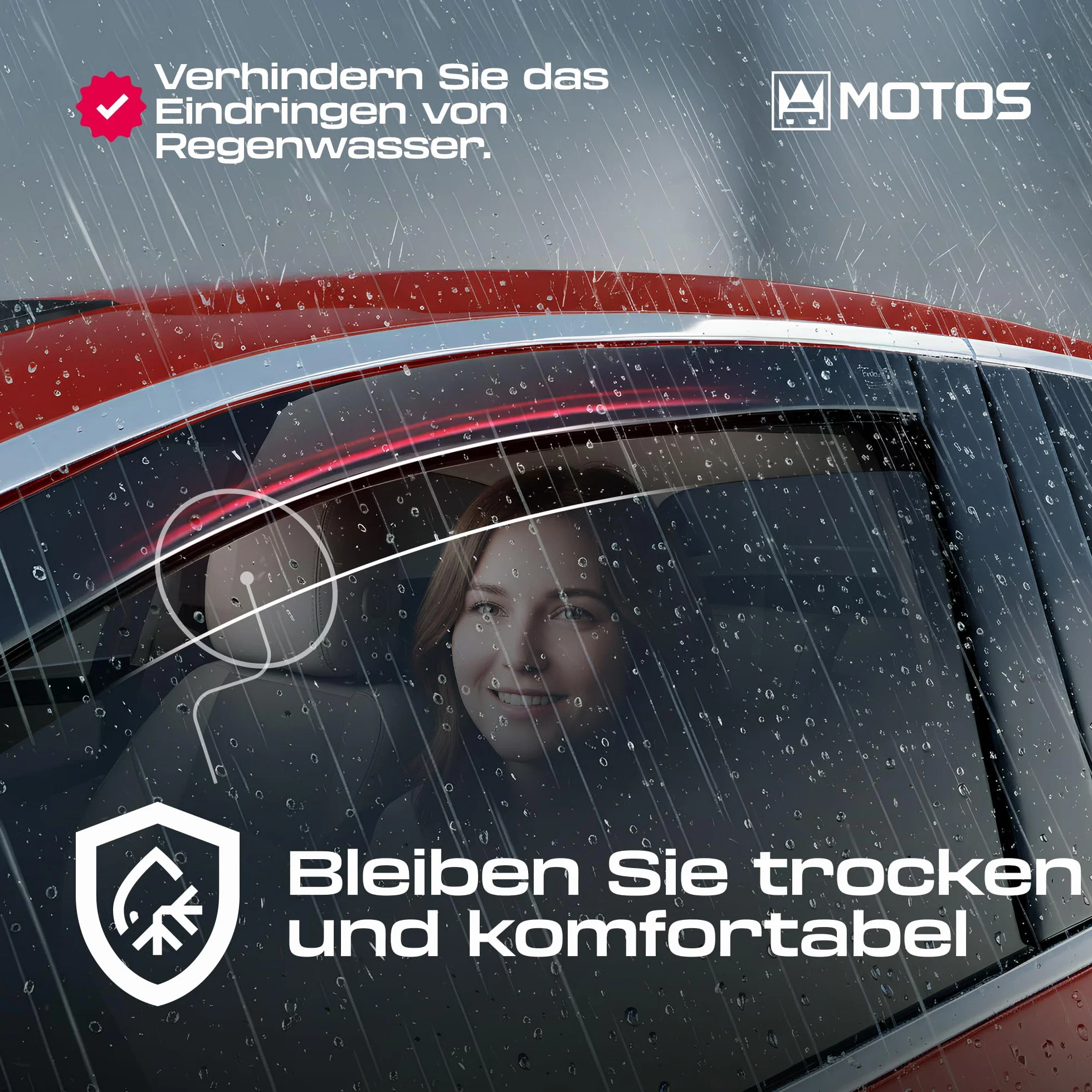 MOTOS Deflettori Finestrini Auto per MERCEDES-BENZ X Classe 2017-2020 Deflettori d'Aria Antiturbo e Antivento, Protezione dalle Intemperie, Riduzione del Rumore, Installazione Semplice, Durata e Robus