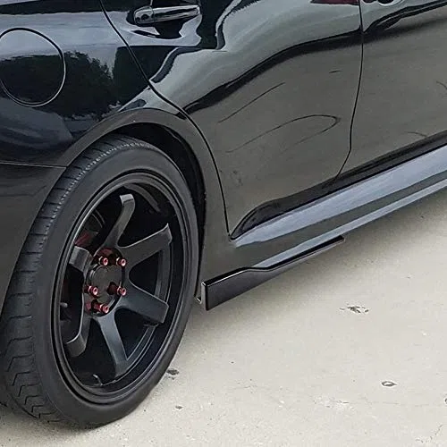 2 Pezzi Minigonne Laterali Rocker Pannello di Estensione Splitter Labbro Auto in Fibra di Carbonio Gonna Laterale Estensione Pannello Rocker Body Kit Universale 120Cm Nero Lucido