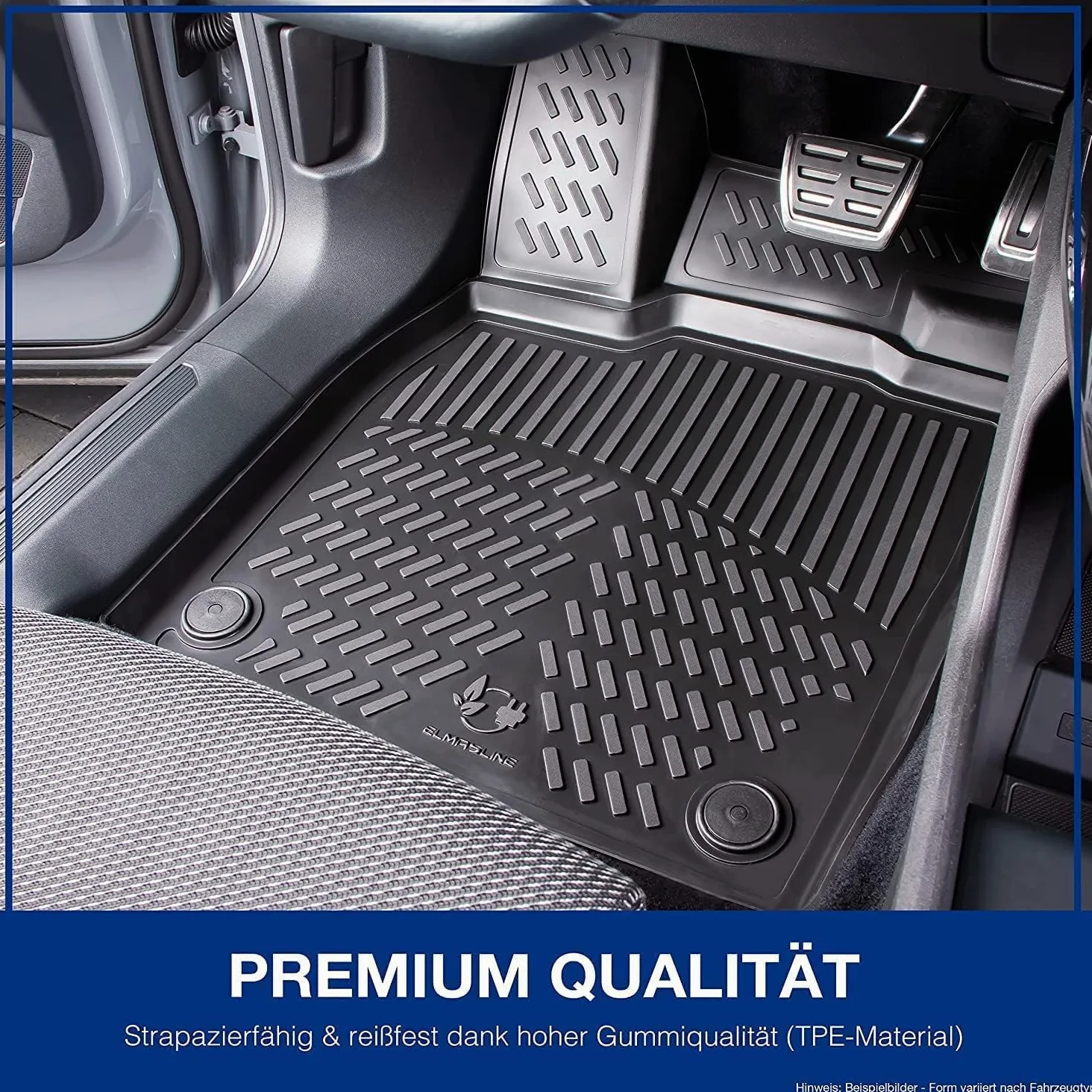 ELMASLINE 3D Tappetini Gomma e Vasca Baule per Audi Q3 (F3) 2018-2025 | Tappetini Auto | Vasca per il bagagliaio | Accessori auto