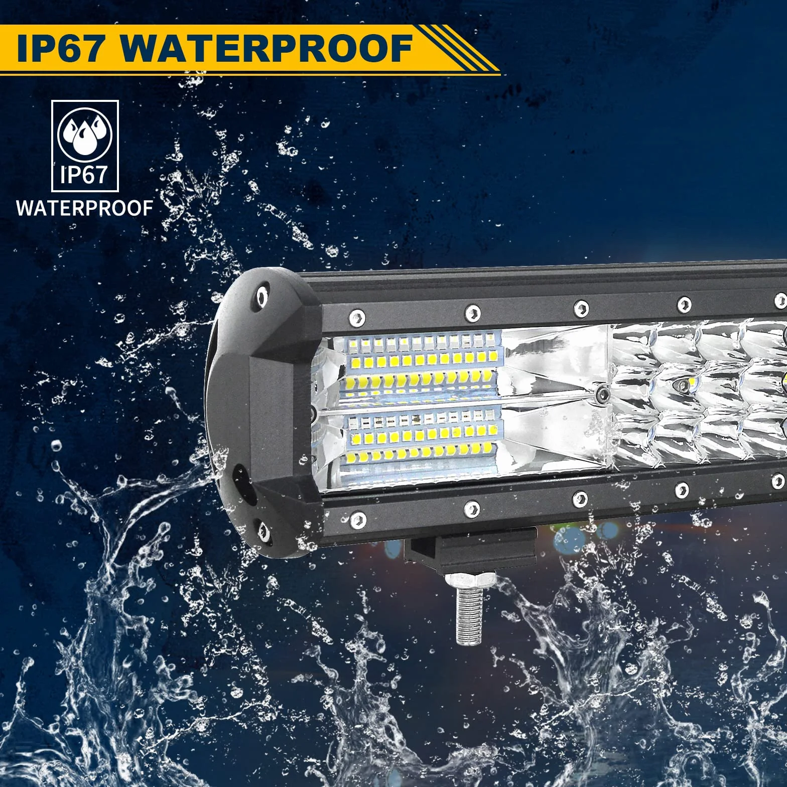 Willpower Barra Led Fuoristrada 51cm 288W Barra Luce a Led Con Cablaggio 12V 24V Combinata di Fascio Impermeabile Fari da Lavoro Led Barra Luminosa a Led per Auto Trattore Camion ATV Barca 4x4