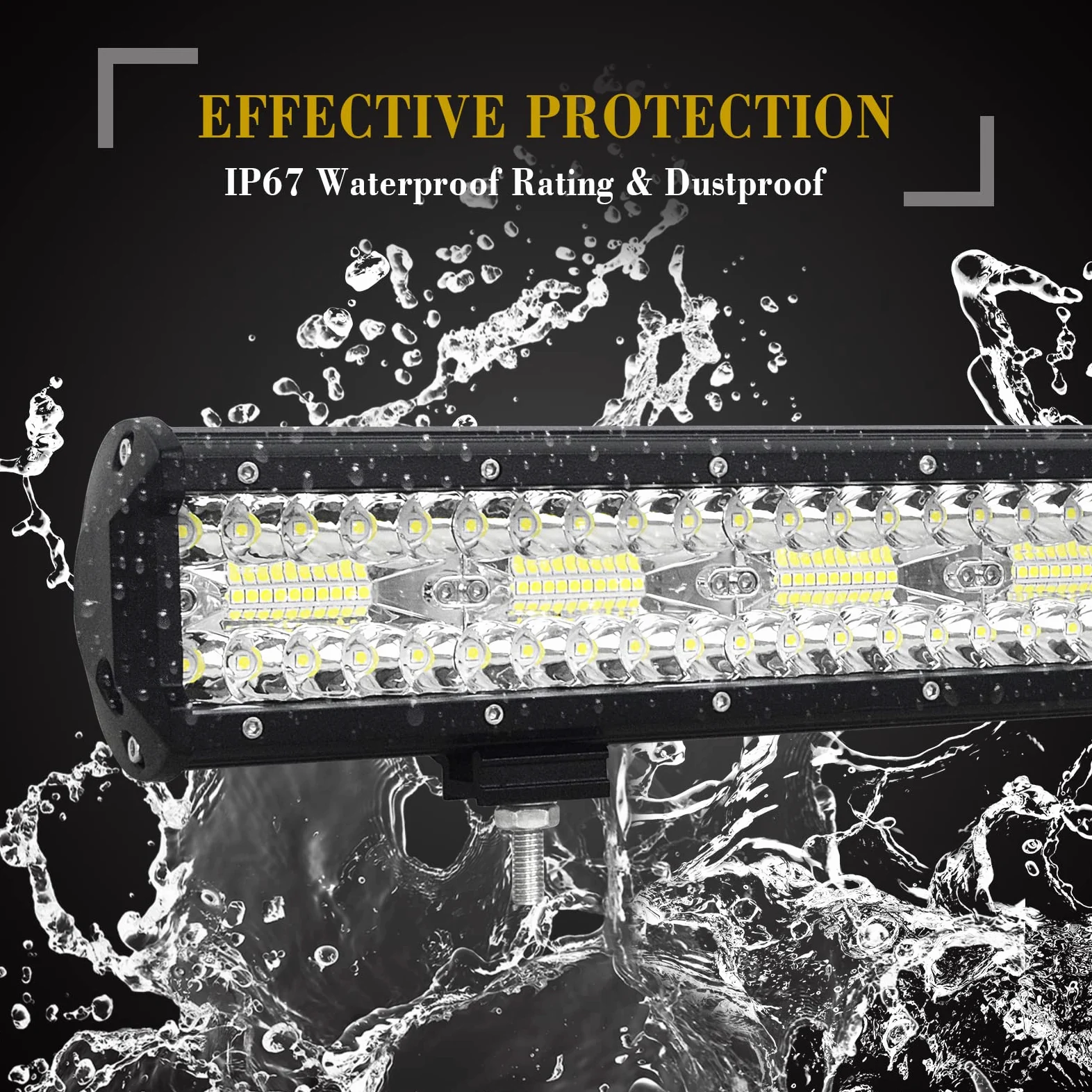 RIGIDON 8D 20 Pollici 50 cm 420W Barra Led Fuoristrada Con 12V Cablaggio Kit, Esterno Barra Luce Led, Barra Luminosa Led Per Auto Camion SUV ATV UTE 4x4 Veicoli Offroad, Impermeabile 6000K Bianca
