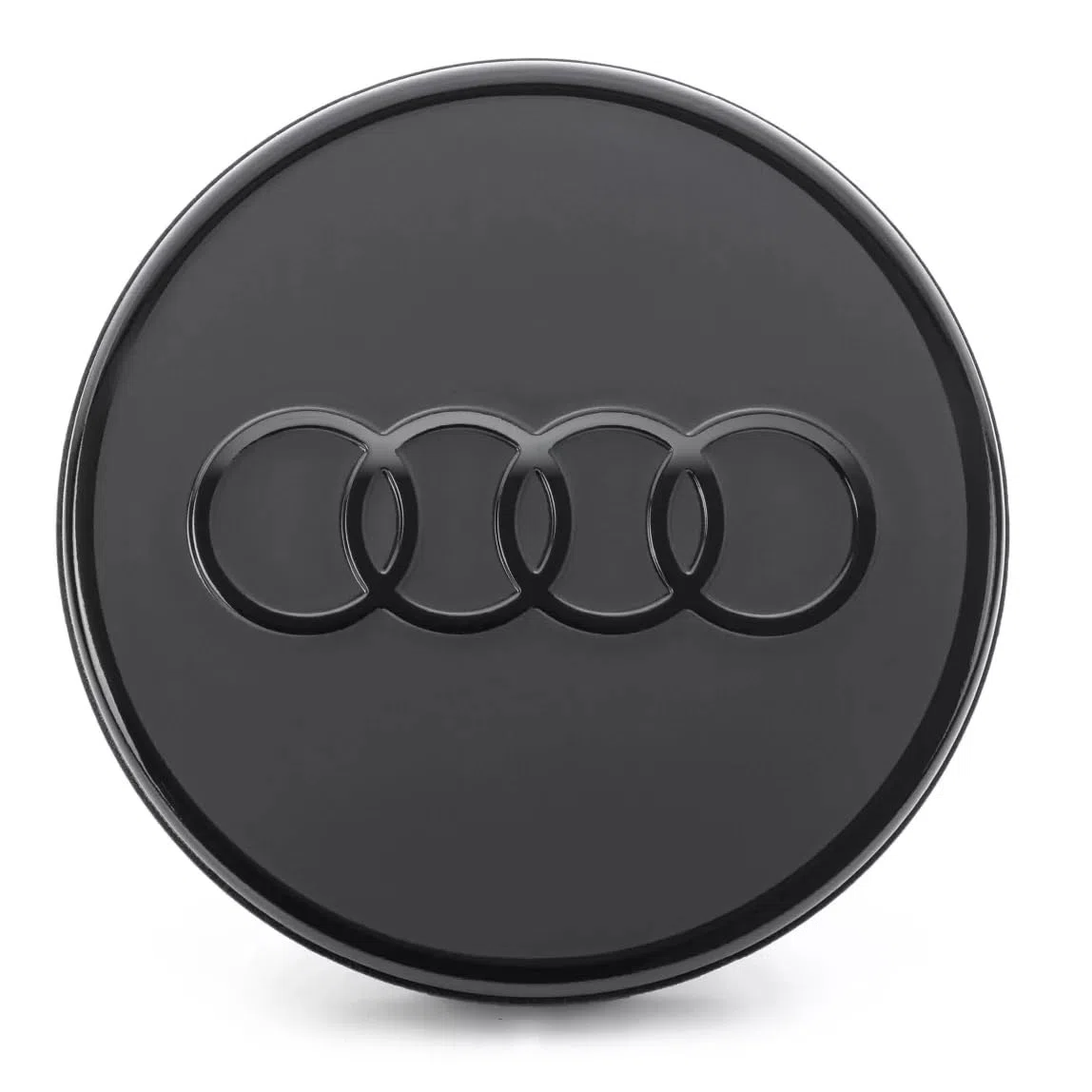 Audi Coprimozzo Originale, Nero Lucido/Opaco, Alluminio, Set da 4, Diametro Interno 55mm/Esterno 61.5mm, per Cerchi in Lega, 85H071006A