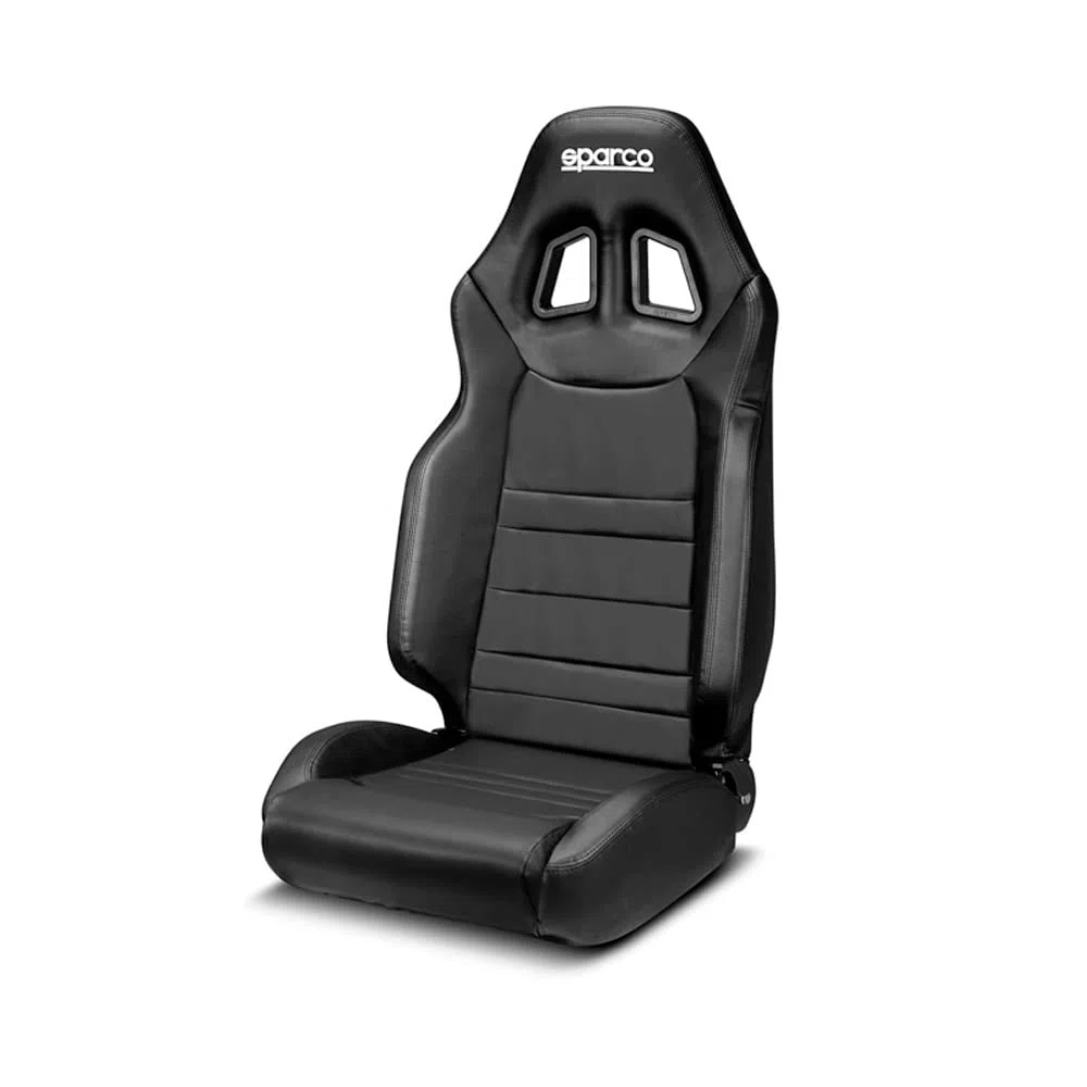 Sparco Sedile Sportivo R100+ Similpelle Nero + Cucitura Nero (Regolabile)