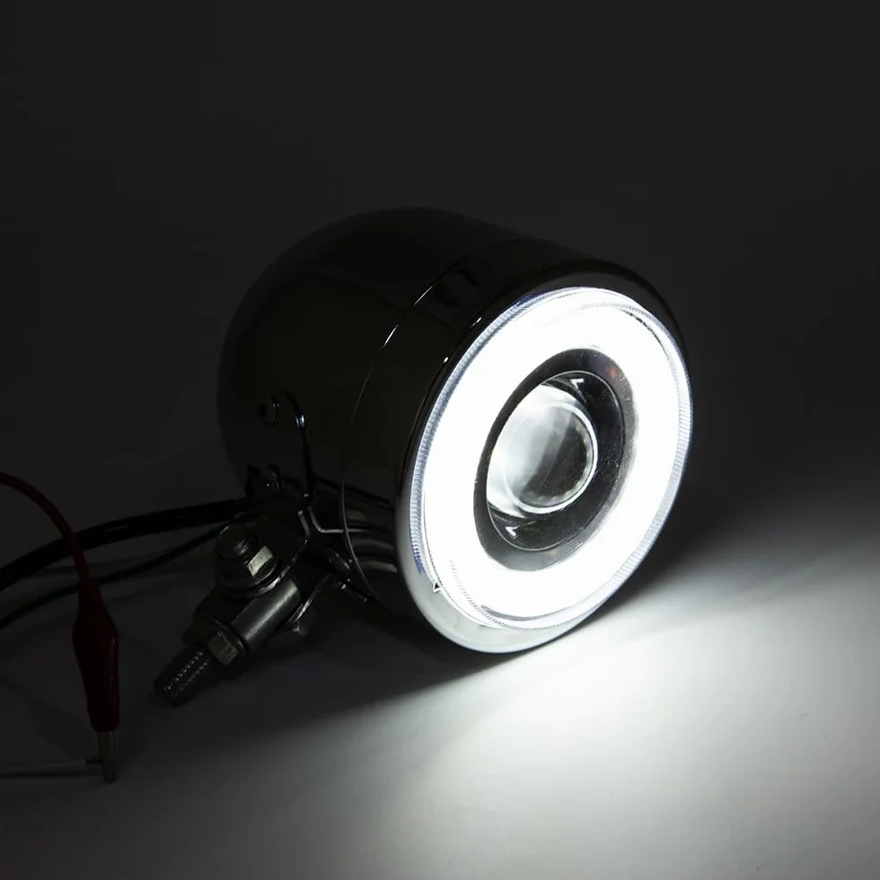 Fari Supplementari Moto LED Fanale Anteriore Motos Doppi Rotondi Fari Anteriori per Moto (chrome)