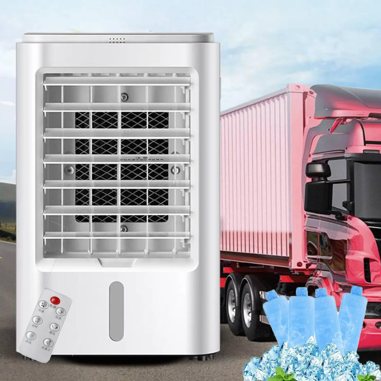Mini Condizionatore D'Aria Per Camper, Ventilatore Per Condizionatori D'Aria Portatili, Raffrescatore D'Aria Evaporativo Con 3 Velocità Del Vento, Ventola Di Raffreddamento Per Camper, Camion,12V