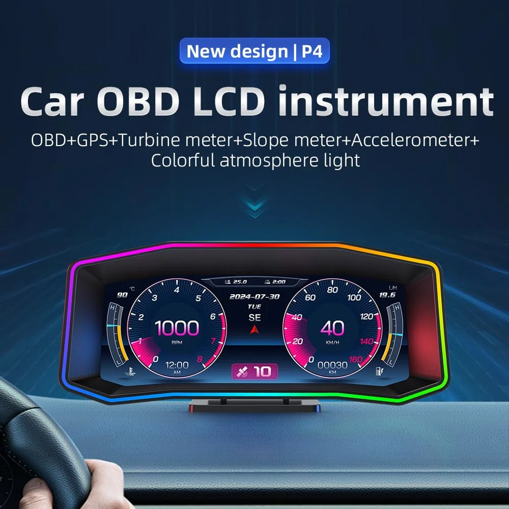 KAOLALI Heads Up Display Auto, Sistema Duale OBD2 e GPS, 6.2 Pollici, Unità MPH e KM/H Modificabili, Temperatura del Olio, Bussola, Avvisi Intelligenti per la Majoranza dei Veicoli Successivi al 2008