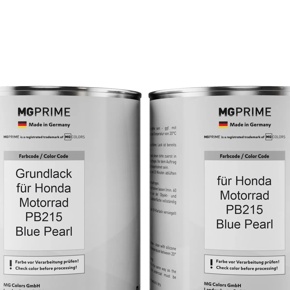 MG PRIME Vernice per moto Kit barattolo per Honda Motorrad PB215 Blue Pearl Vernice di fondo vernice di base 2K vernice trasparente indurente pronto all’uso 3,5L