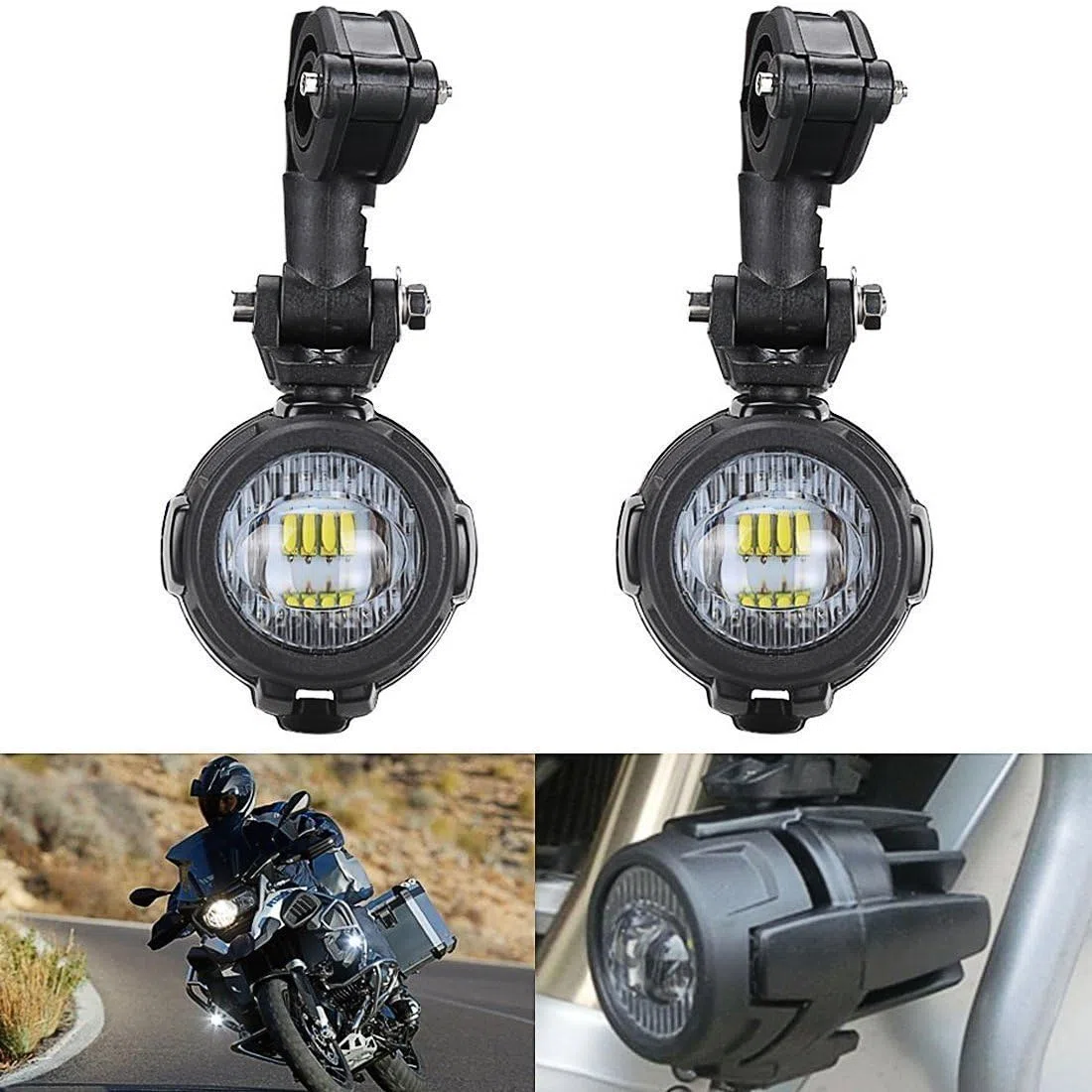 SUPAREE Faretti LED Moto Supplementari, Fari Antinebbia Moto faro Moto LED Anteriore per moto Universale-40W 6000LM 6000K (2 pezzi)