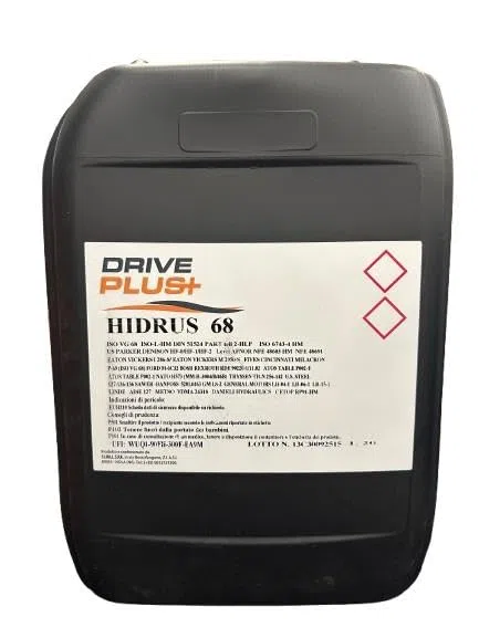 Drive+ Hydro ISO 68, Olio Idraulico Industriale, 20L, Contenitore Blu