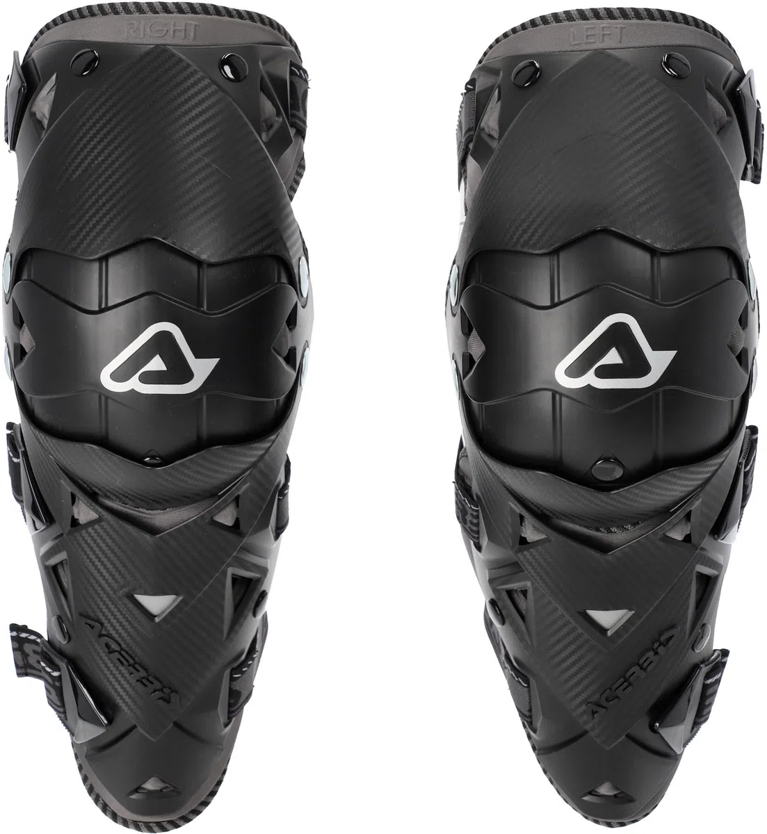 ACERBIS IMPACT EVO 3.0 Protezione Ginocchio, Parastinchi per Moto, Nero/Rosso, Polipropilene/EVA/Nylon, Sistema a Doppio Perno, Cinghie Elastiche Regolabili