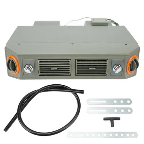 Gruppo Evaporatore Aria Condizionata Regolazione della Temperatura a 3 velocità Sotto il Cruscotto Evaporatore per Auto Camion Camper(DC24V 4A) (12V)