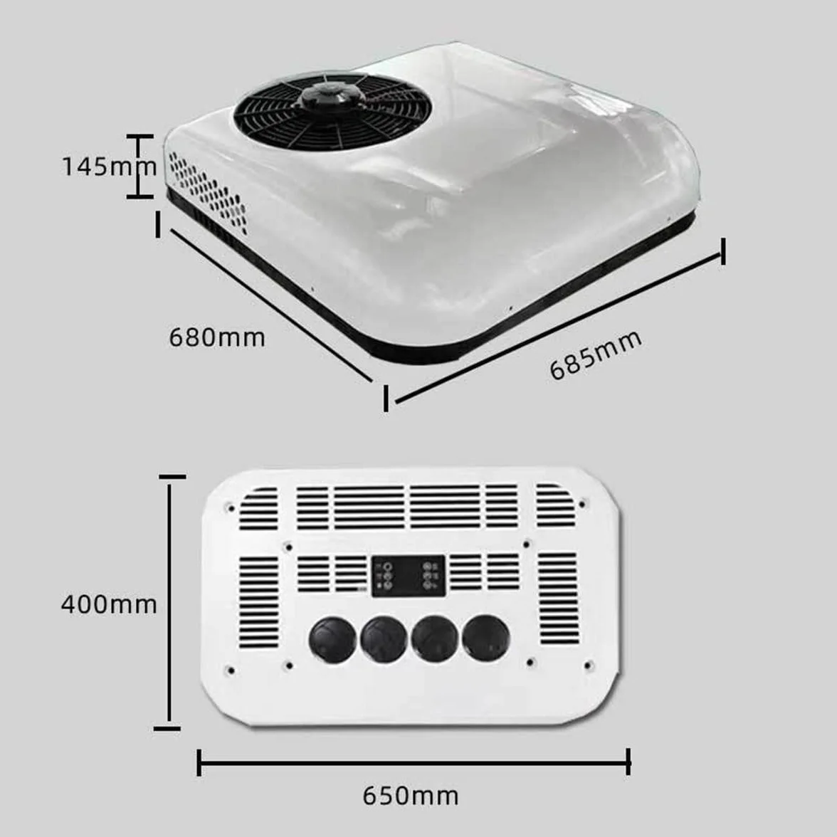 Condizionatore d'aria del tetto del camper del camion elettrico 12/24V Volt, AC silenzioso, unità CA RV, per veicolo, bus, White-24V