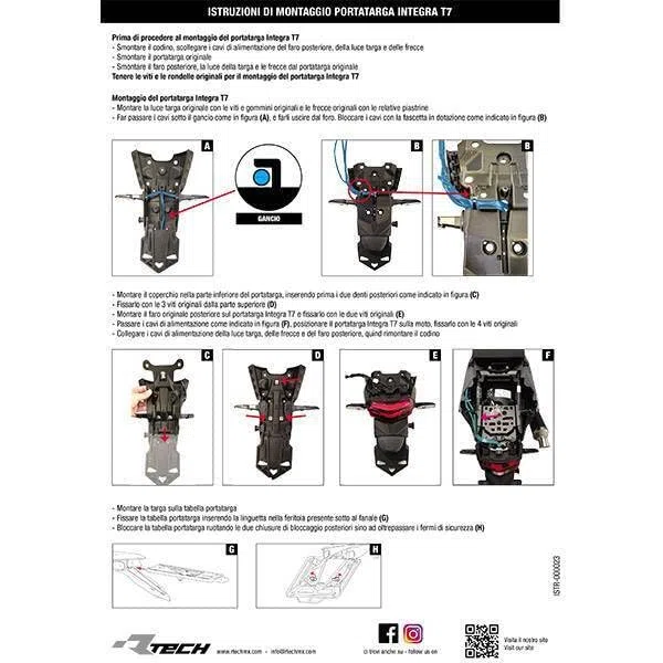 PORTATARGA A LED INTEGRA NERO PER YAMAHA T7
