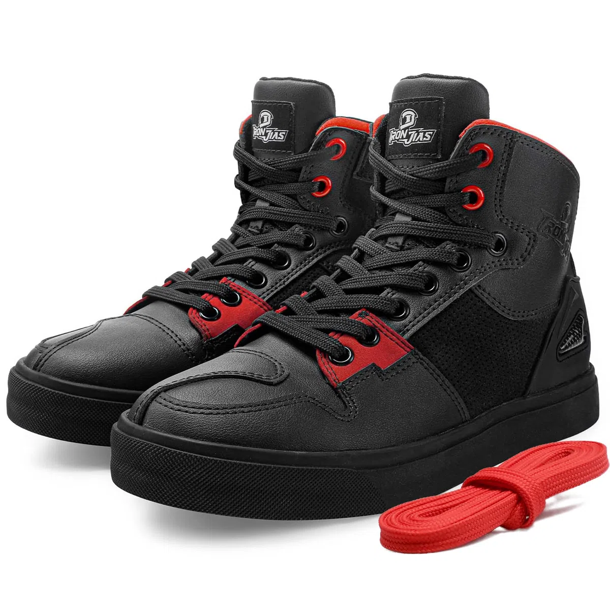 Scarpe Moto Uomo,Stivali Moto Traspiranti Uomo,Scarpe Motocross Casual con Pelle Rinforzata,Cavigliere,Antiscivolo,Cerniera Lateral (Nero,44EU)