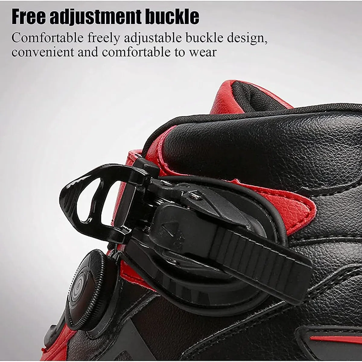 Scarpe da Moto da Uomo Stivaletti Corti da Motocross Neri in Pelle Impermeabile, Scarpe da Fuoristrada da Moto Stivali Sportivi da Corsa