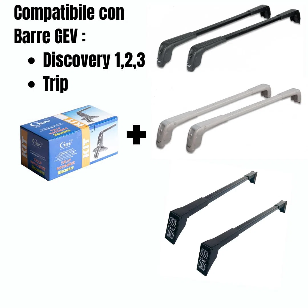 GEV Kit 63 - Kit staffe per barre Gev DISCOVERY 1 2 3 TRIP COMPATIBILE CON LANCIA YPSILON DAL 2011