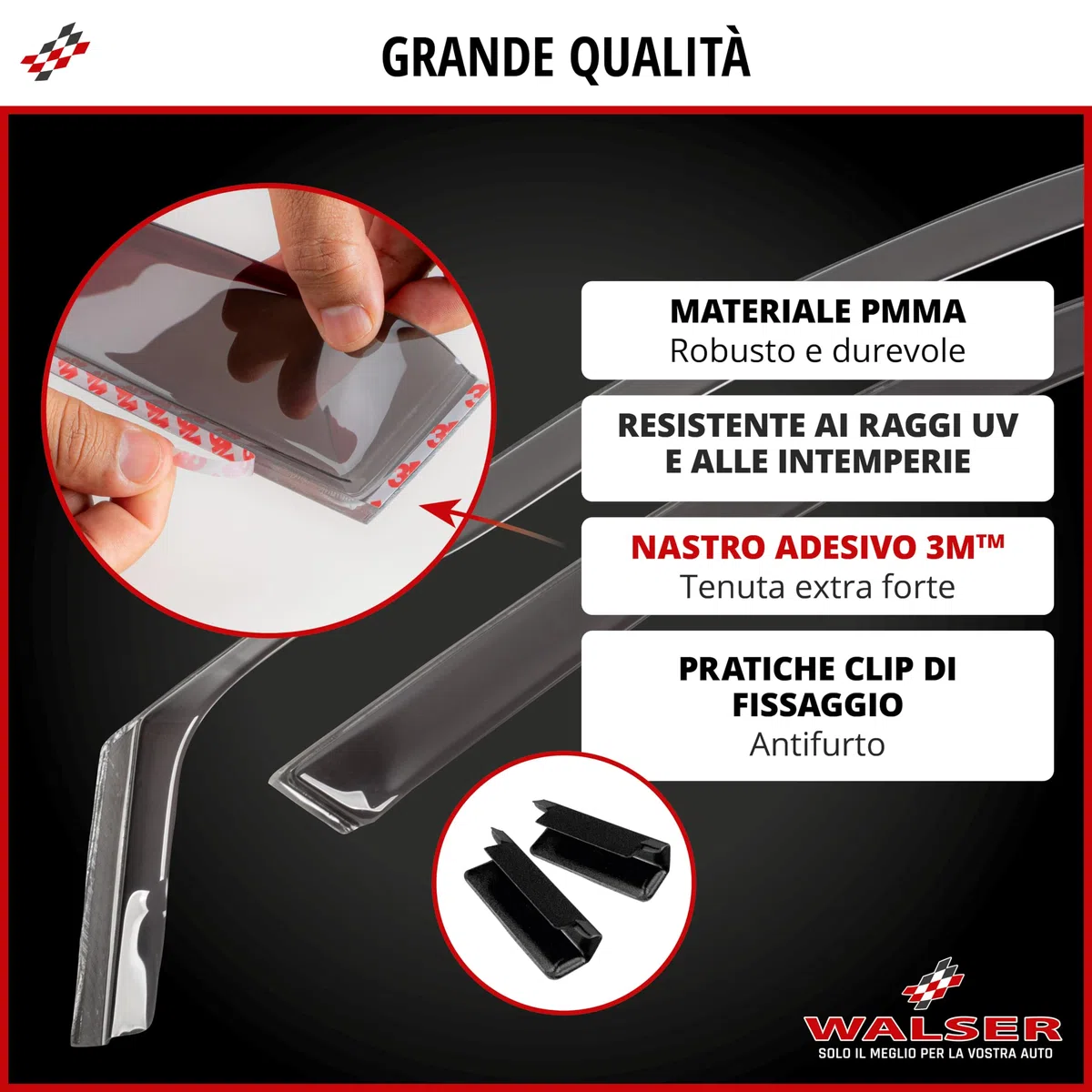 WALSER Deflettore del vento compatibile con Suzuki Vitara (LY) 02/2015-Oggi