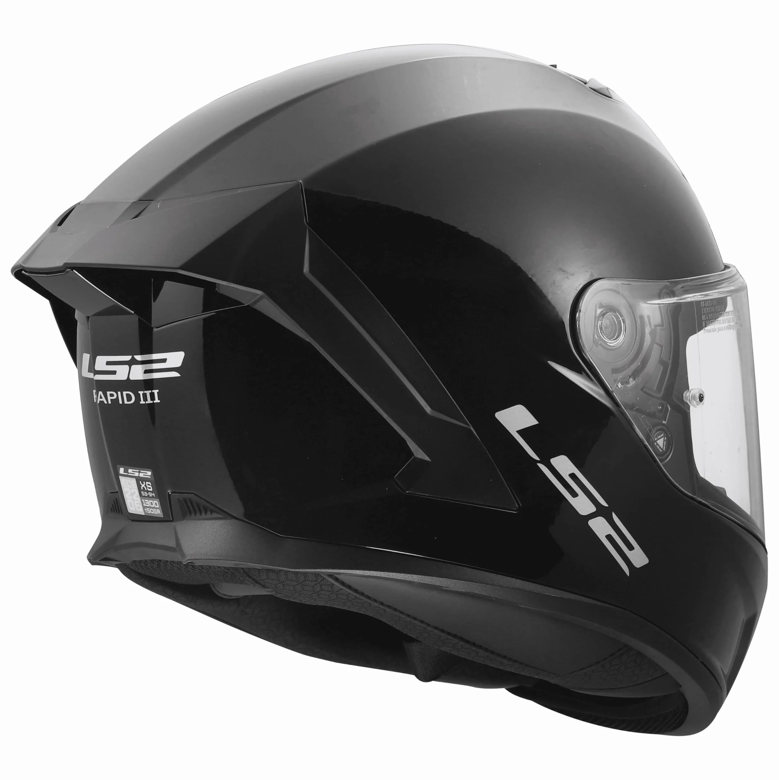 LS2, Casco Moto Integrale RAPID III SOLID Gloss Black, S