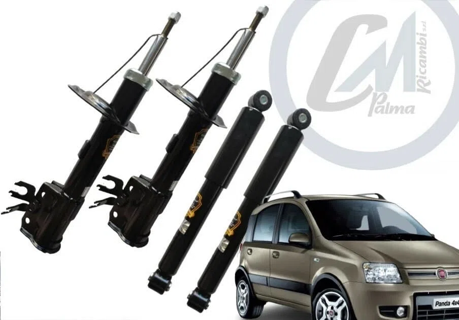 KIT 4 AMMORTIZZATORI ANT+POST + SUPPORTI + TAMPONI PER PANDA 169 4x4 Nat. Power