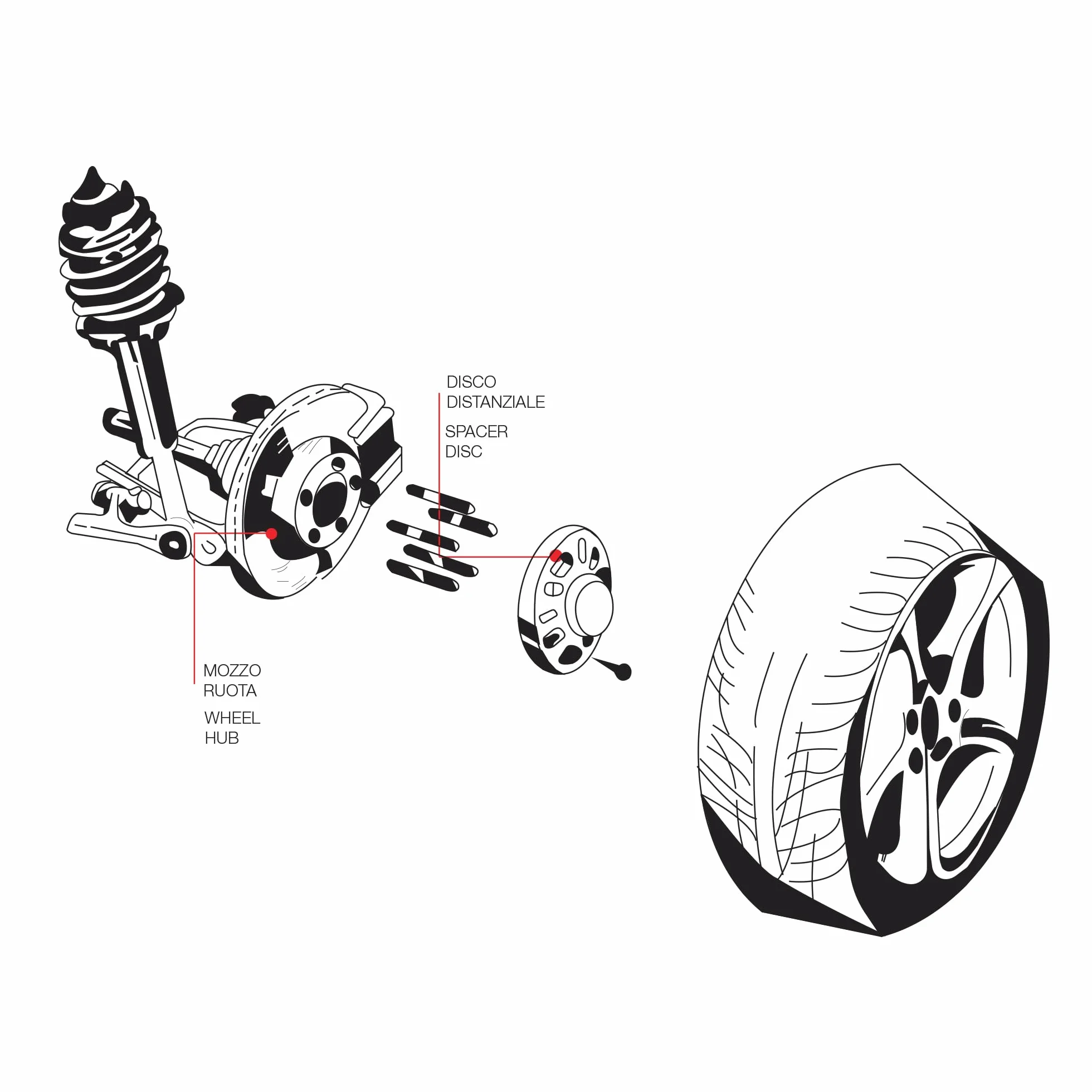 Simoni Racing DR037 Kit 2 distanziali 20 mm 5x112 mozzo 66,6