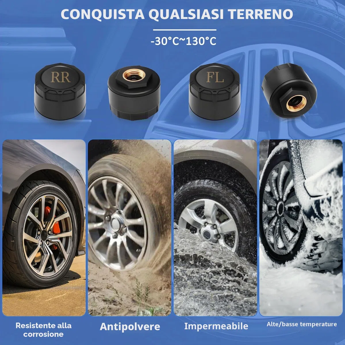 Sistema di monitoraggio della pressione dei pneumatici per auto con ricarica USB, per display di navigazione Android, strumento universale TPMS per la pressione degli pneumatici con 4 sensori