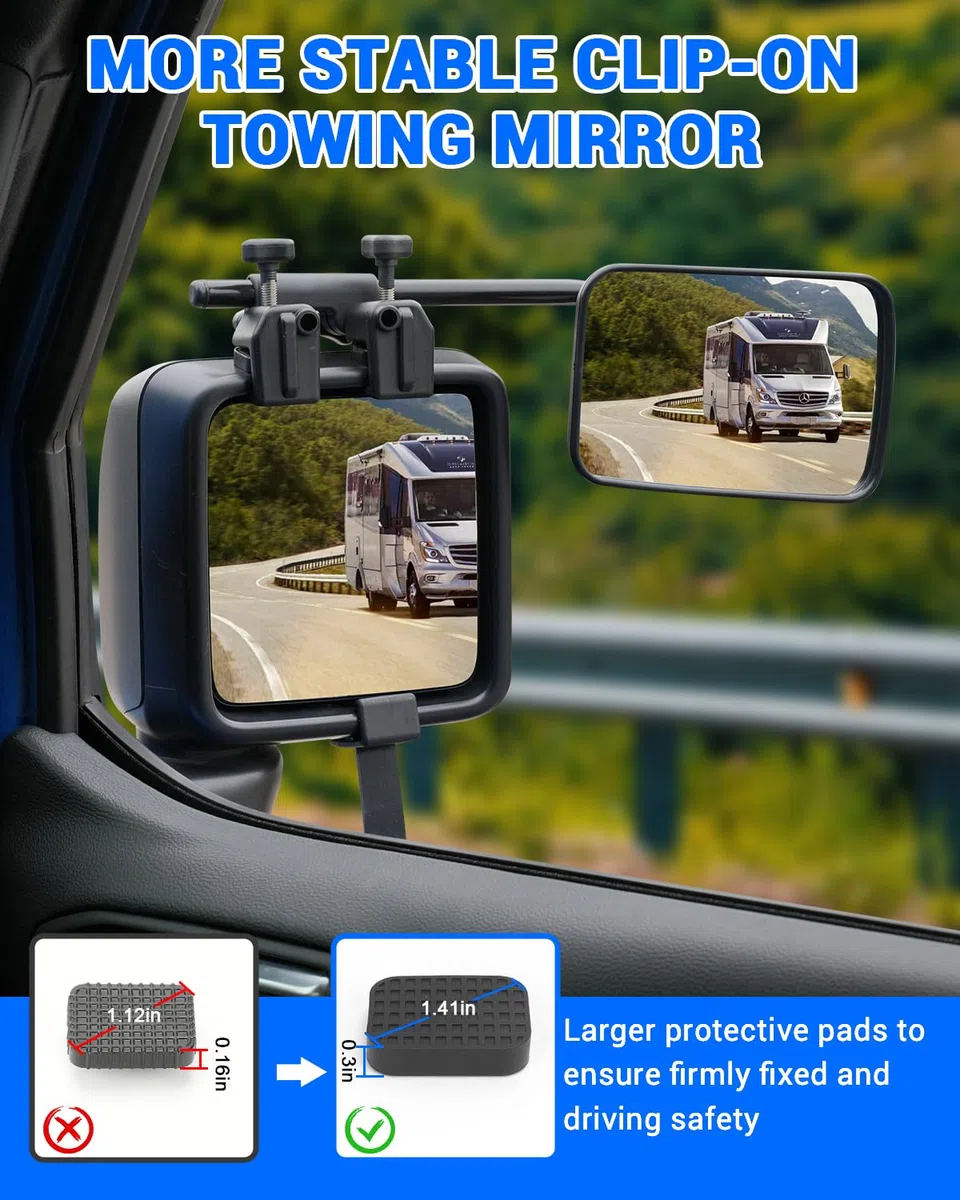 SUPAREE Specchietti Aggiuntivi Caravan Specchietti Retrovisori Caravan Specchietti Caravan Convesso con Adesivo Riflettente per traino roulotte camper per Tutti i Tipi Di Veicoli Comuni (2 Pezzi)