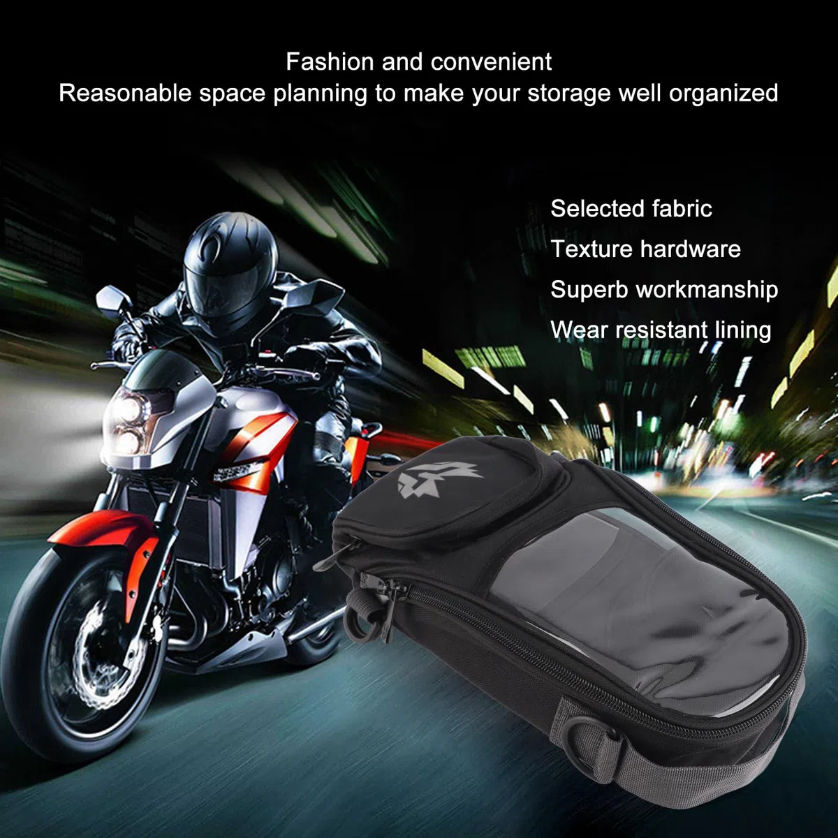 Borsa Serbatoio Magnetica per Moto con Grande capacità (Grigio)