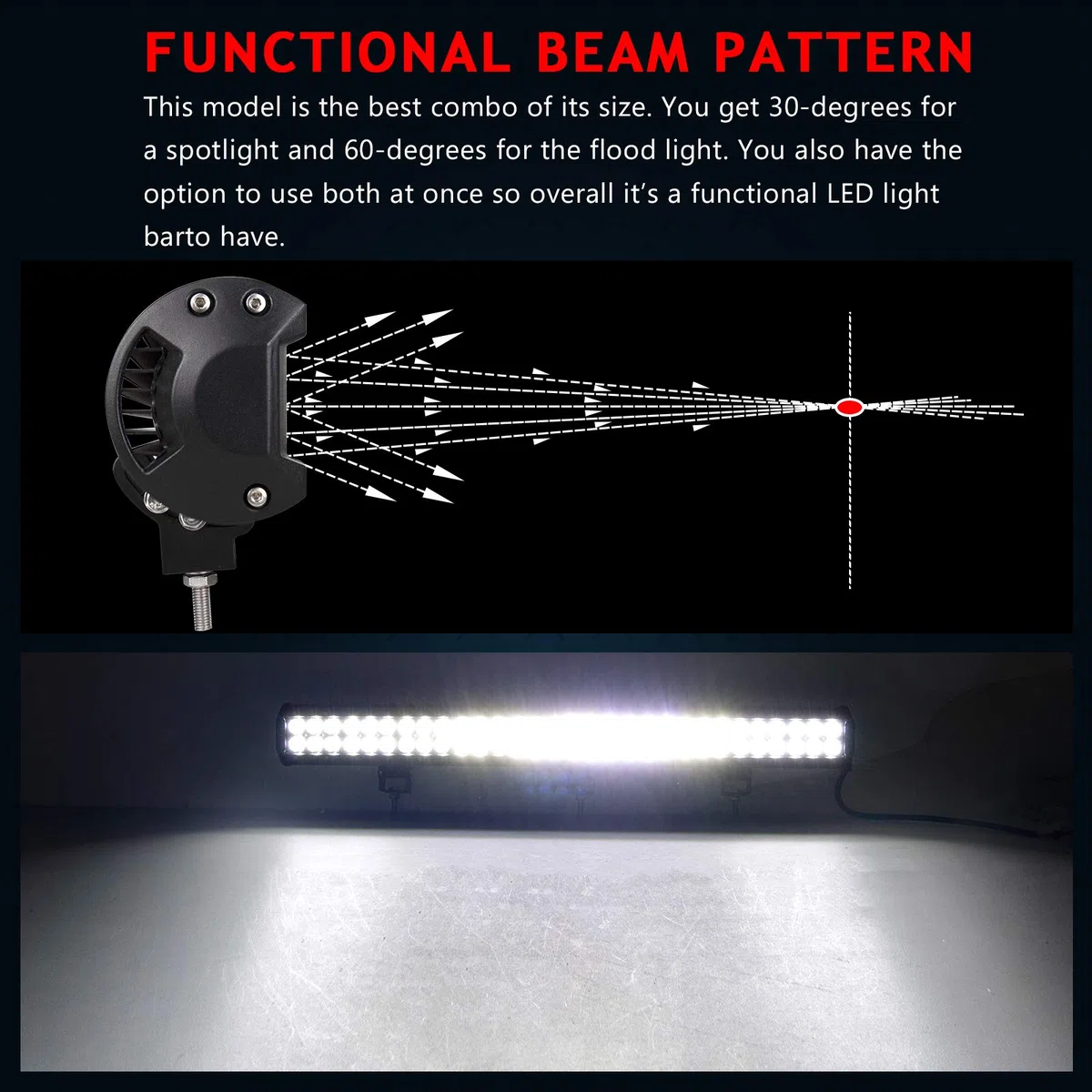 RIGIDON Barra Led Fuoristrada, 12V 24V 28 Pollici 70cm 180W Barra Luce Led, Barra Led Esterno Per Auto Trattore Camion SUV UTE ATV Barca 4x4 Veicoli Offroad, Flood Spot Combo 6000K Bianca