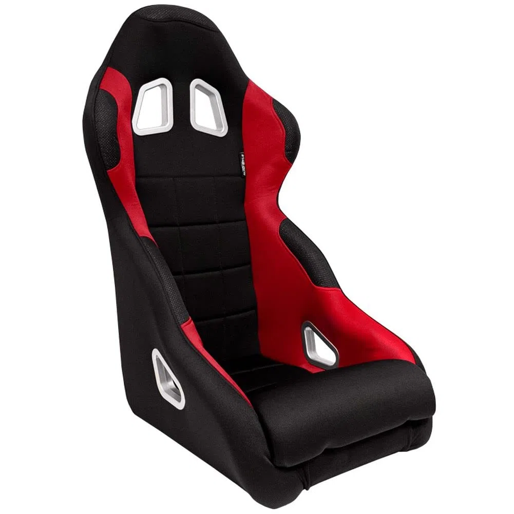 AUTOSTYLE SS 36R Sedile Sportivo 'K5' -Nero/Rossa-Schienale Fisso-incl. Slitte