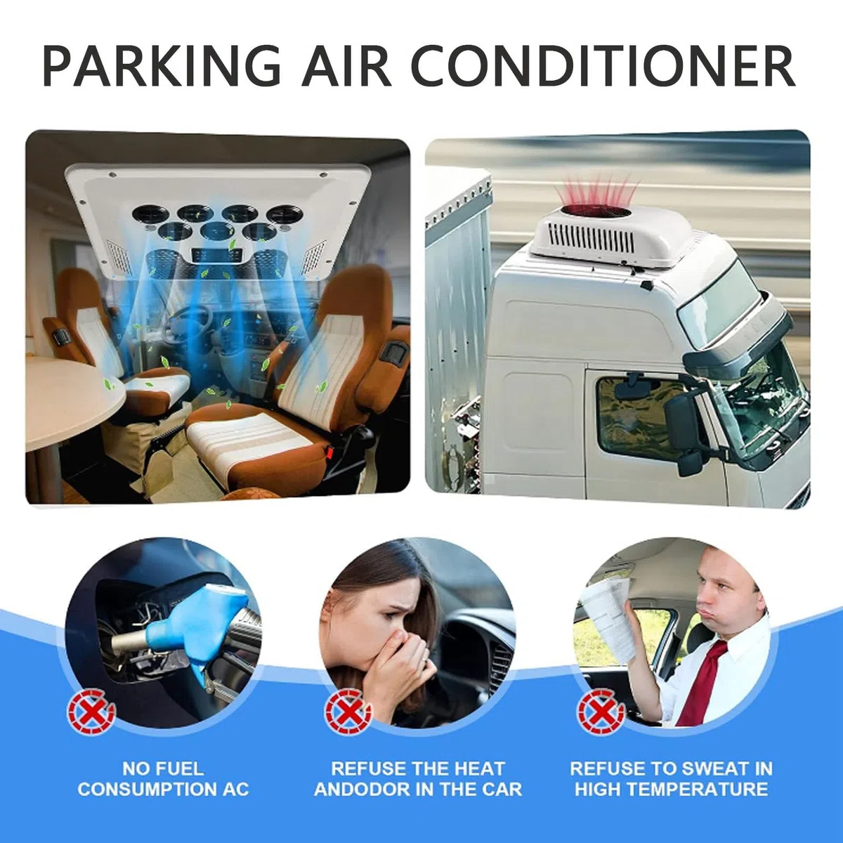 Climatizzatore Da Tetto Per Camper, Doppia Funzione Calda E Fredda, 12 V/24 V, Condizionatore Da Tetto Universale Per Camper, Regolazione Della Conversione Di Frequenza, Bassa Rumorosità,24V
