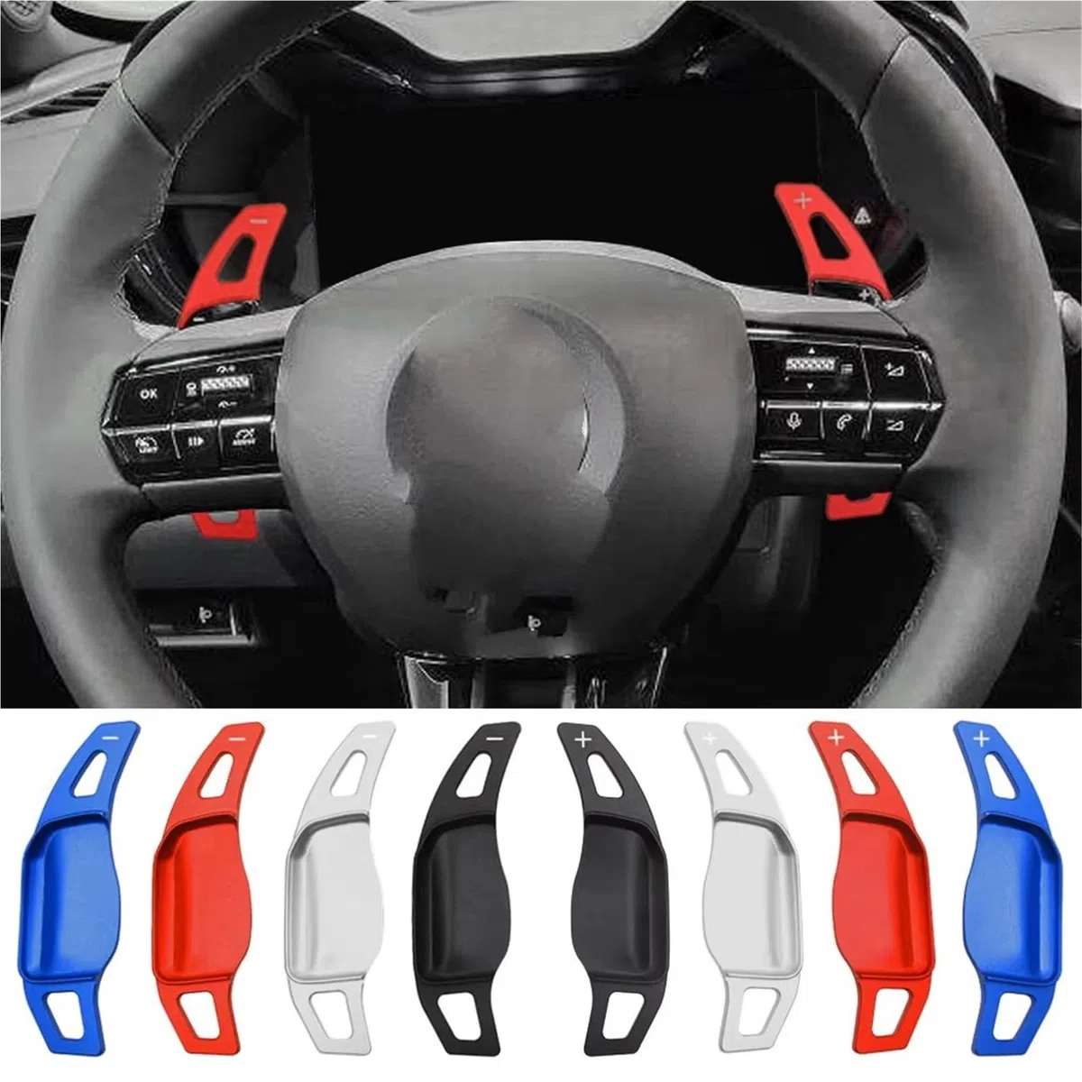 Compatibile Con Alfa Per Romeo Per Junior Per Hybrid 2025 2024 Accessori Per Auto, Adesivi Per Estensione Cambio Al Volante Paletta Cambio Volante(Rosso)
