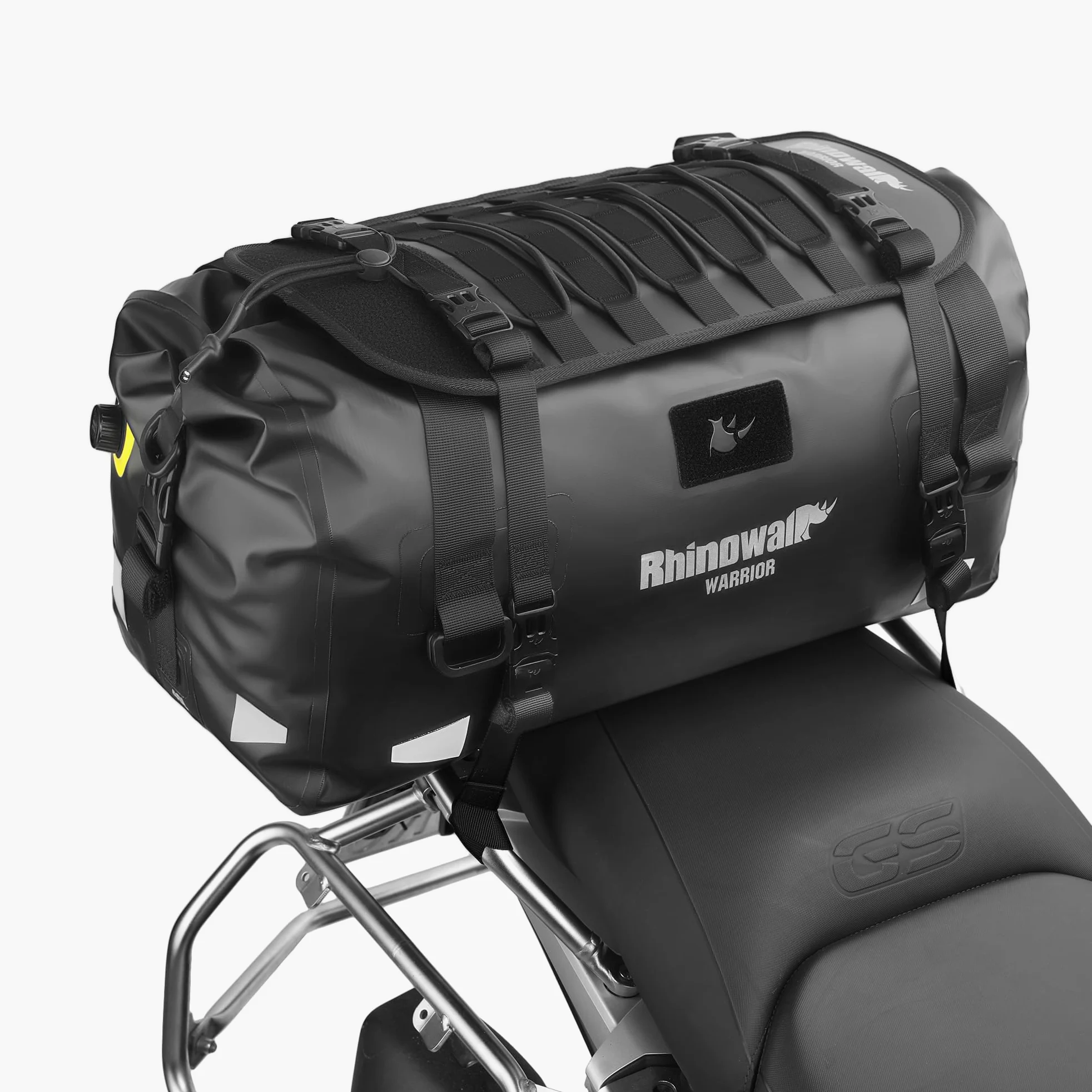 Rhinowalk, Borsa per moto, impermeabile, borsa a sacco, bagaglio da viaggio per moto con ampio spazio di archiviazione per campeggio, canottaggio, bicicletta, 40L - Nero