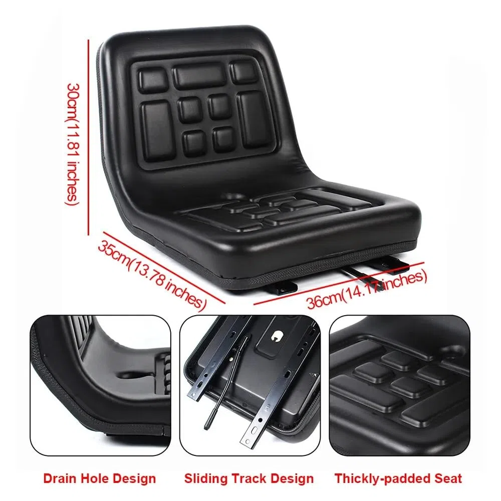 Sedile per trattore, universale, per auto d'epoca, con sospensioni, regolabile, universale, colore nero