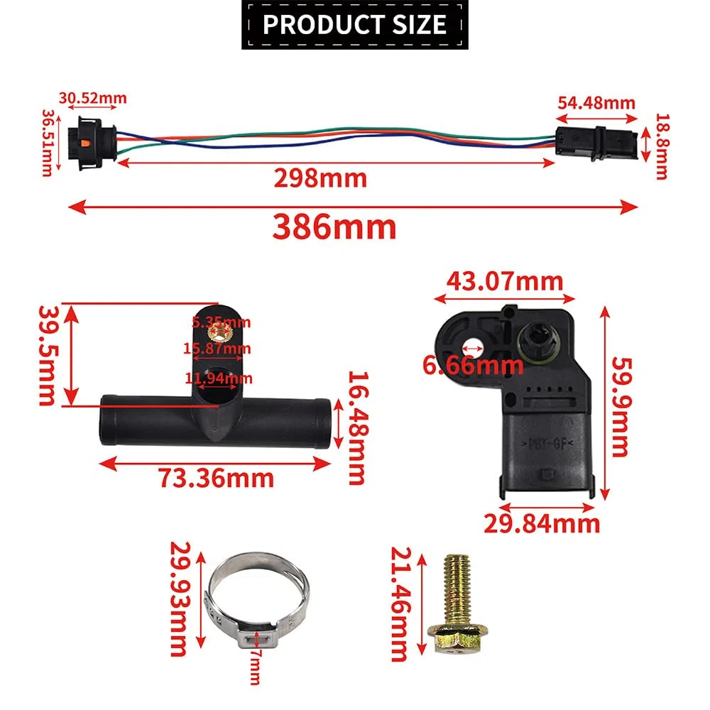 Kit sensore di pressione GPL Sensore di pressione compatibile con Renault Clio Campus Clio 2 Twingo AG SGI GFI SERV GAS Megane Kangoo Scenic e altri modelli