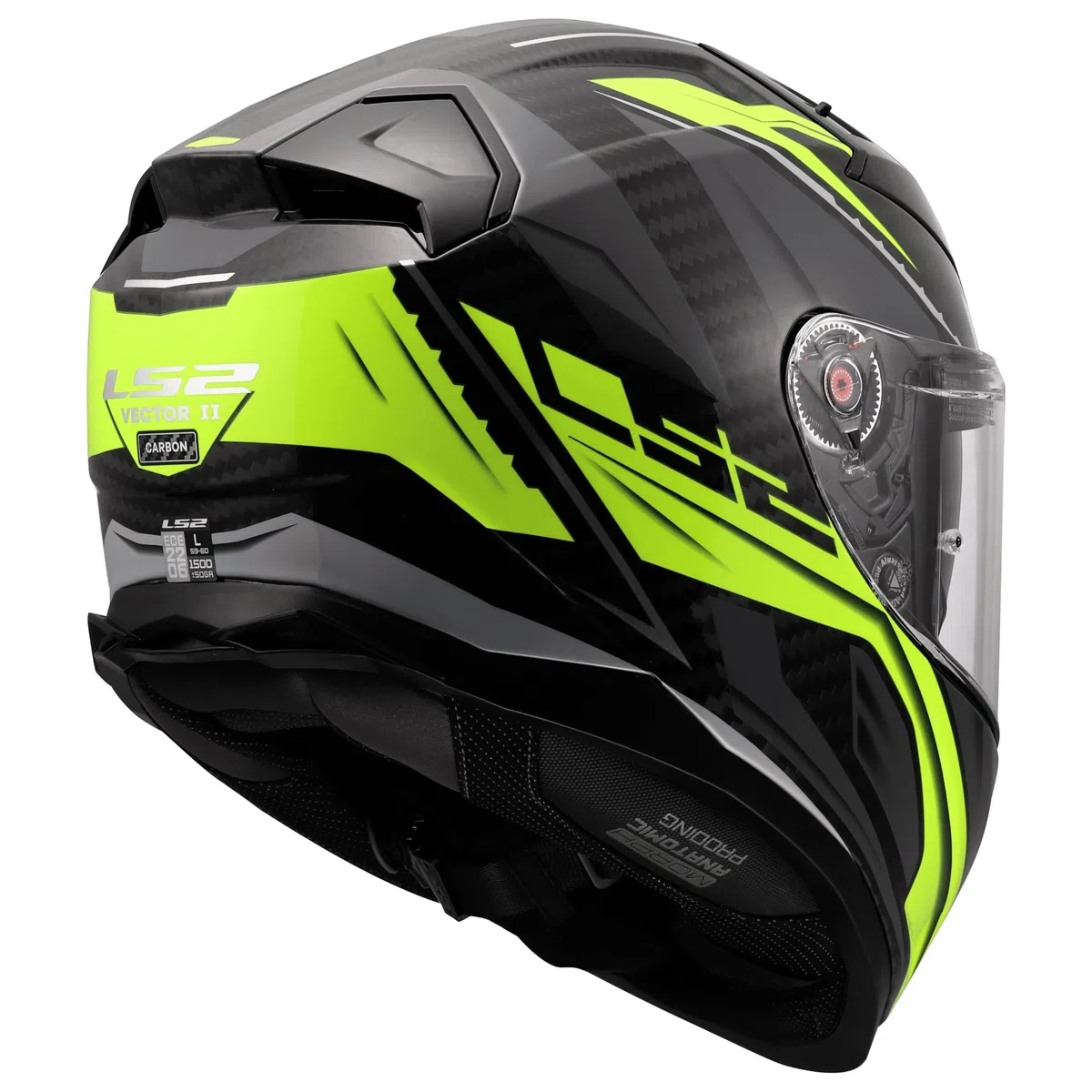 LS2, Casco Moto Integrale VECTOR II CARBON SAVAGE H-V Yellow, 4XL