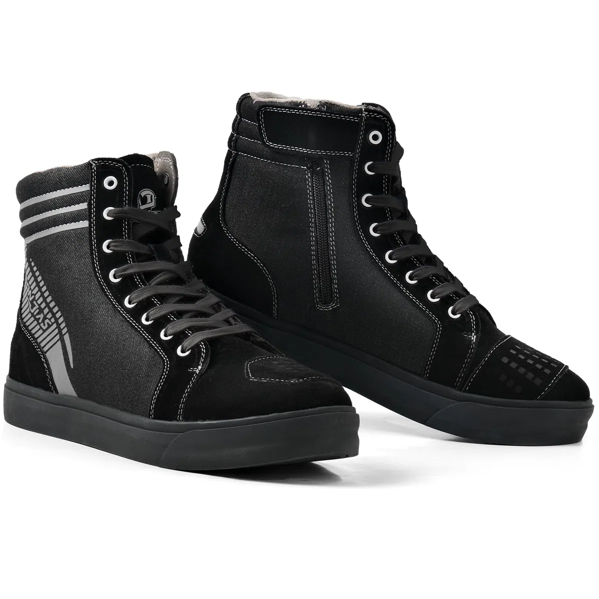 IRON JIA'S Scarpe Moto Uomo，Stivali Moto Casual da Strada Traspiranti e Antiscivolo con Cerniera Laterale, Supporto per la Caviglia e Pattini di Cambio 44