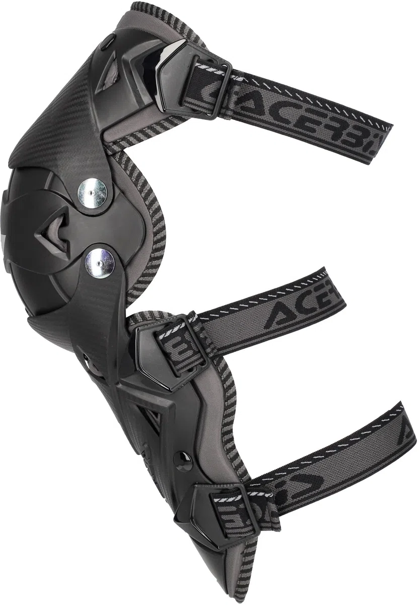 ACERBIS IMPACT EVO 3.0 Protezione Ginocchio, Parastinchi per Moto, Nero/Rosso, Polipropilene/EVA/Nylon, Sistema a Doppio Perno, Cinghie Elastiche Regolabili