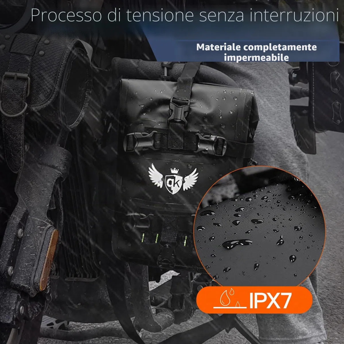 Borsa per Crash Bar da Moto 8L IPX7 Resistente all'Acqua a Sgancio Rapido Borsa a Tracolla