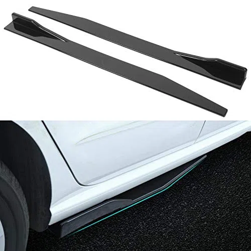 2 Pezzi Minigonne Laterali Rocker Pannello di Estensione Splitter Labbro Auto in Fibra di Carbonio Gonna Laterale Estensione Pannello Rocker Body Kit Universale 120Cm Nero Lucido