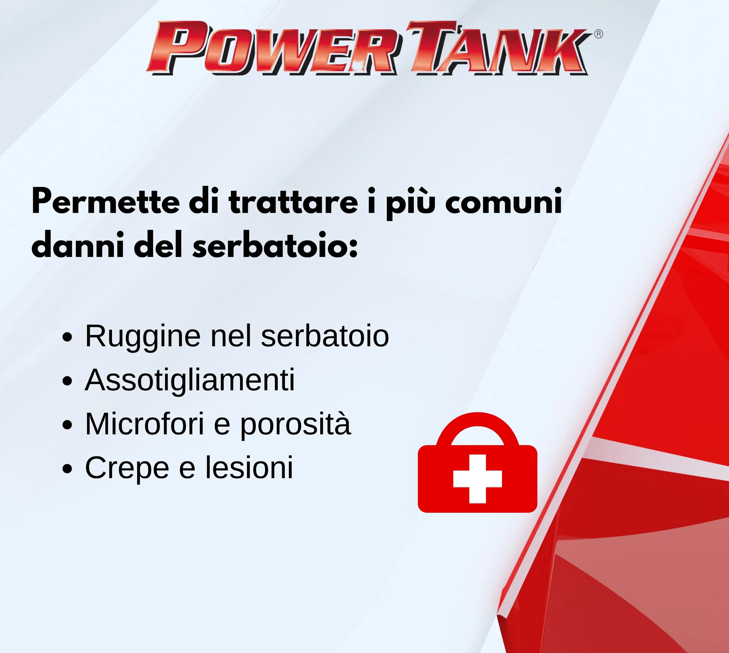 POWER TANK - Trattamento Serbatoio Auto (50/55 Litri) Kit Grande Big 1,3 kg per interno Serbatoi gasolio benzina Elimina la Ruggine Ripara Protegge Arrugginito da Moto di Auto d'Epoca con Antiruggine
