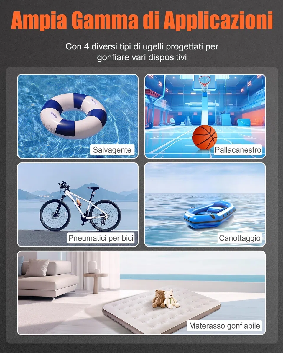 Booster Avviamento Auto con Compressore d'aria Avviatore Emergenza per Auto da 6000A (10L Benzina/8.5L di Gasolio) 12V con 3 Modalità Torcia Avviatore Batteria Portatile