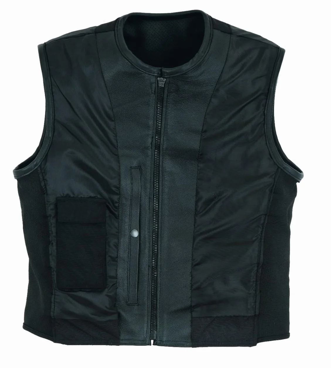 RAXUS K-20 Gilet da moto in pelle da uomo in vera pelle