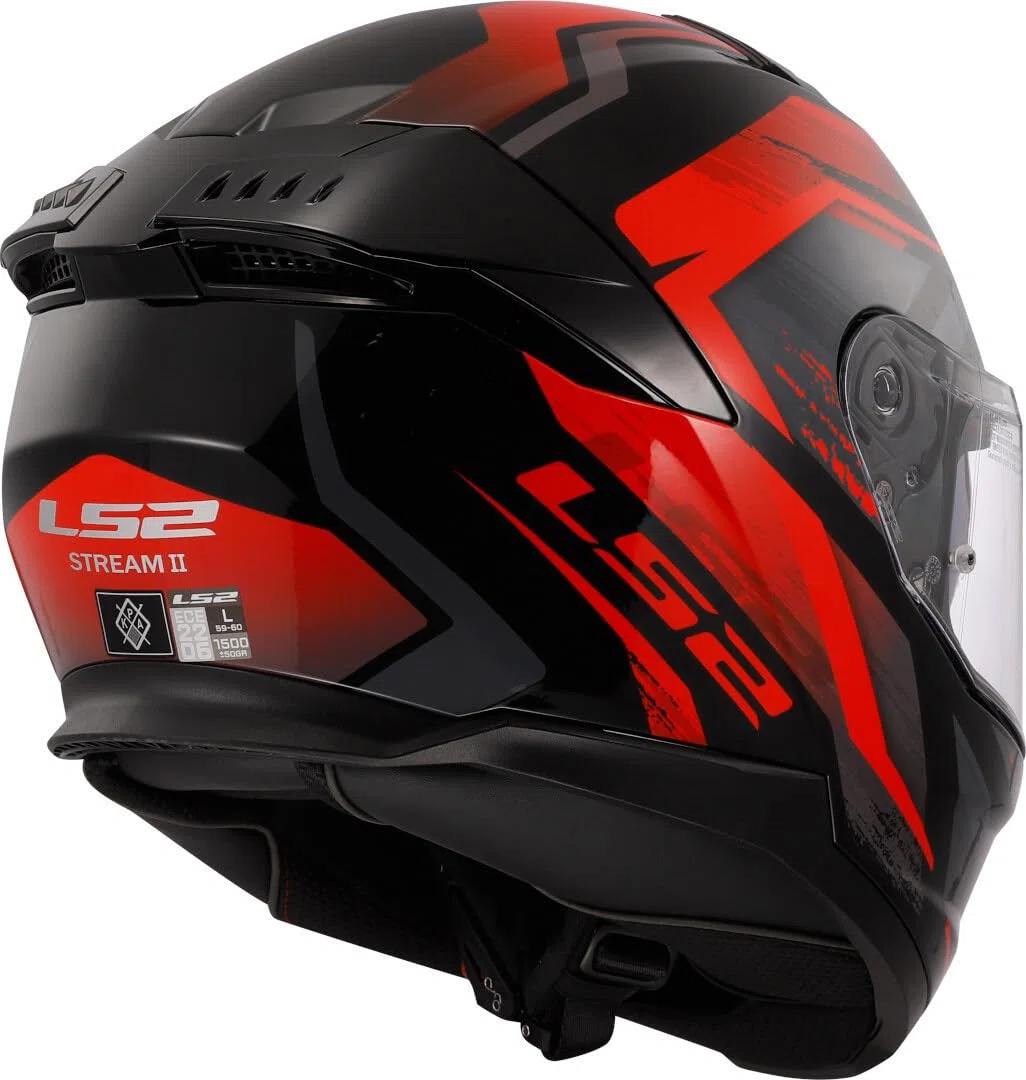 LS2, Casco Moto Integral STREAM II FURY Gloss Black Red, L
