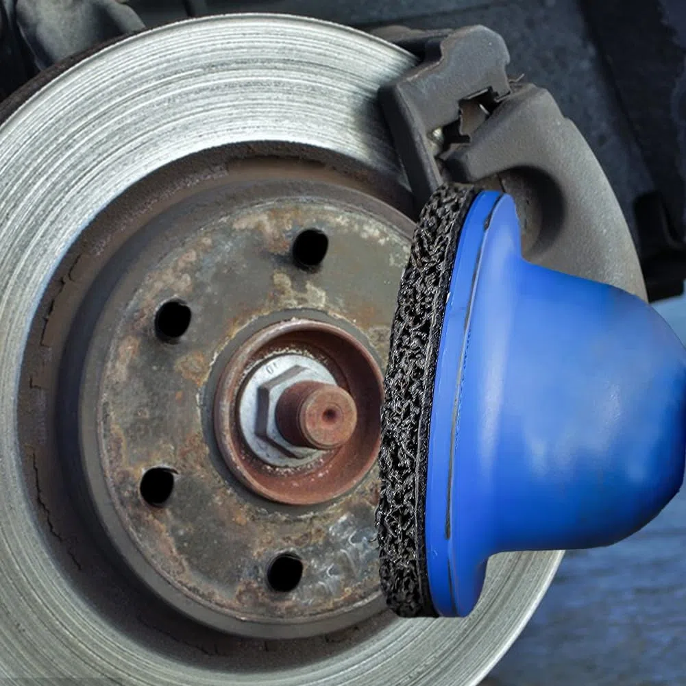 Smerigliatrice per Mozzo Ruota Auto, Pulitore Mozzo Ruota, Disco Grossolano, Ø Interno 90 mm Ø Esterno 150 mm, carburo di silicio Spazzola abrasiva per Pulizia mozzi