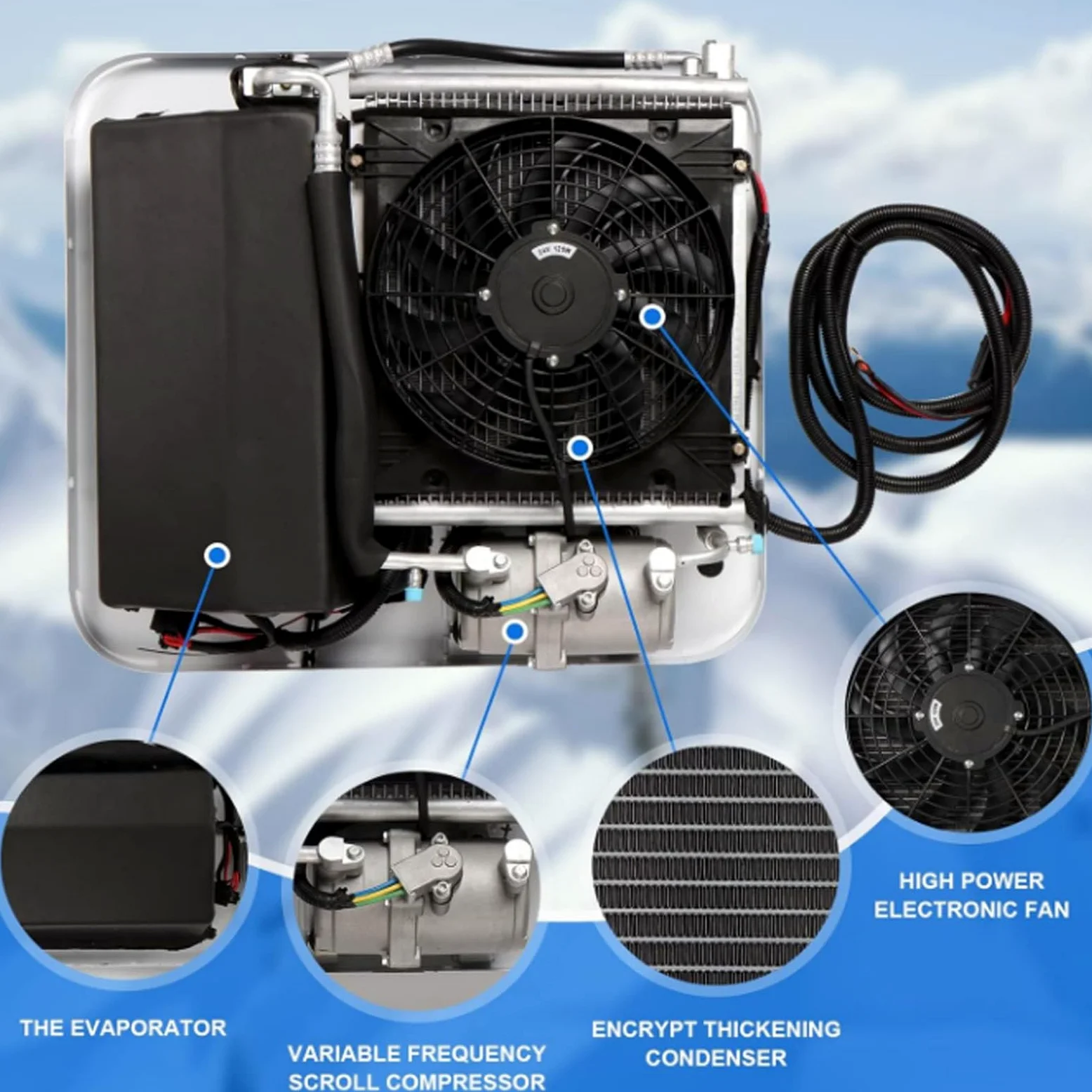 Climatizzatore Da Tetto Per Camper, Doppia Funzione Calda E Fredda, 12 V/24 V, Condizionatore Da Tetto Universale Per Camper, Regolazione Della Conversione Di Frequenza, Bassa Rumorosità,24V
