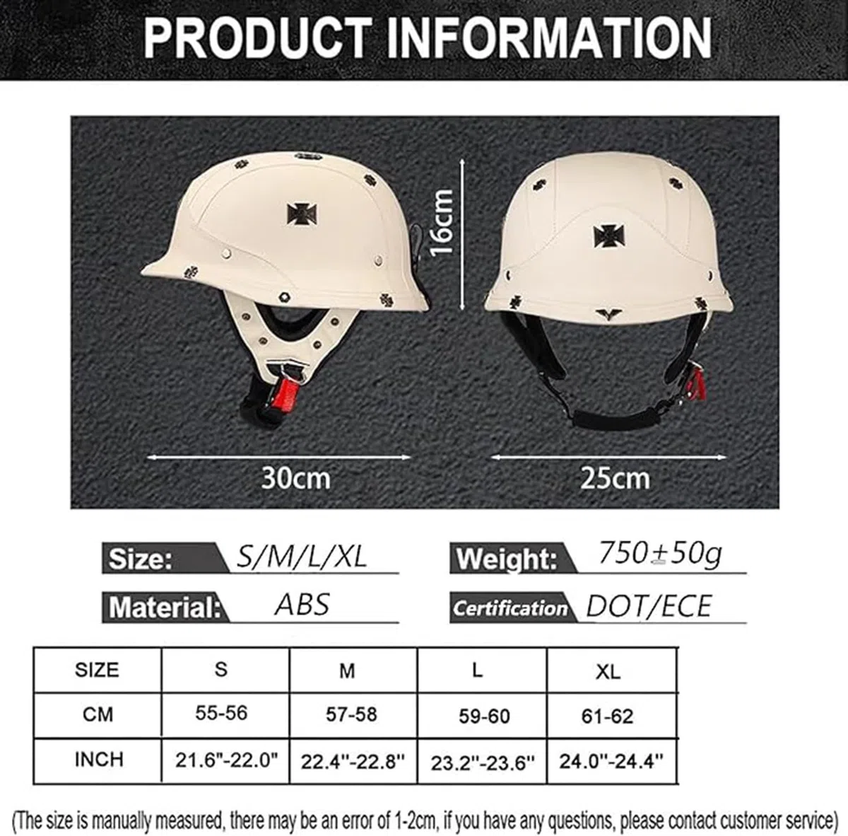 Retrò Elmetto Tedesco Pelle Caschi Cromwell Motociclista Casco ECEDOT Omologato Mezzo Moto Caschi Demi-Jet Con Fibbia Sgancio Rapido Casco A Scodella Universale Uomo Donna