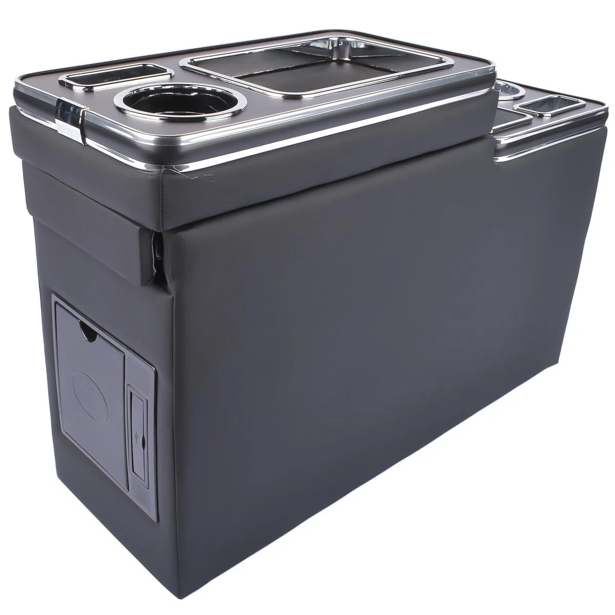 Bisenya Center Console Scatola di Immagazzinaggio Con Porta Drink/Telefono Porta USB Accendisigari A LED Compatibile Con Transporter T5 T6 Sie-nta