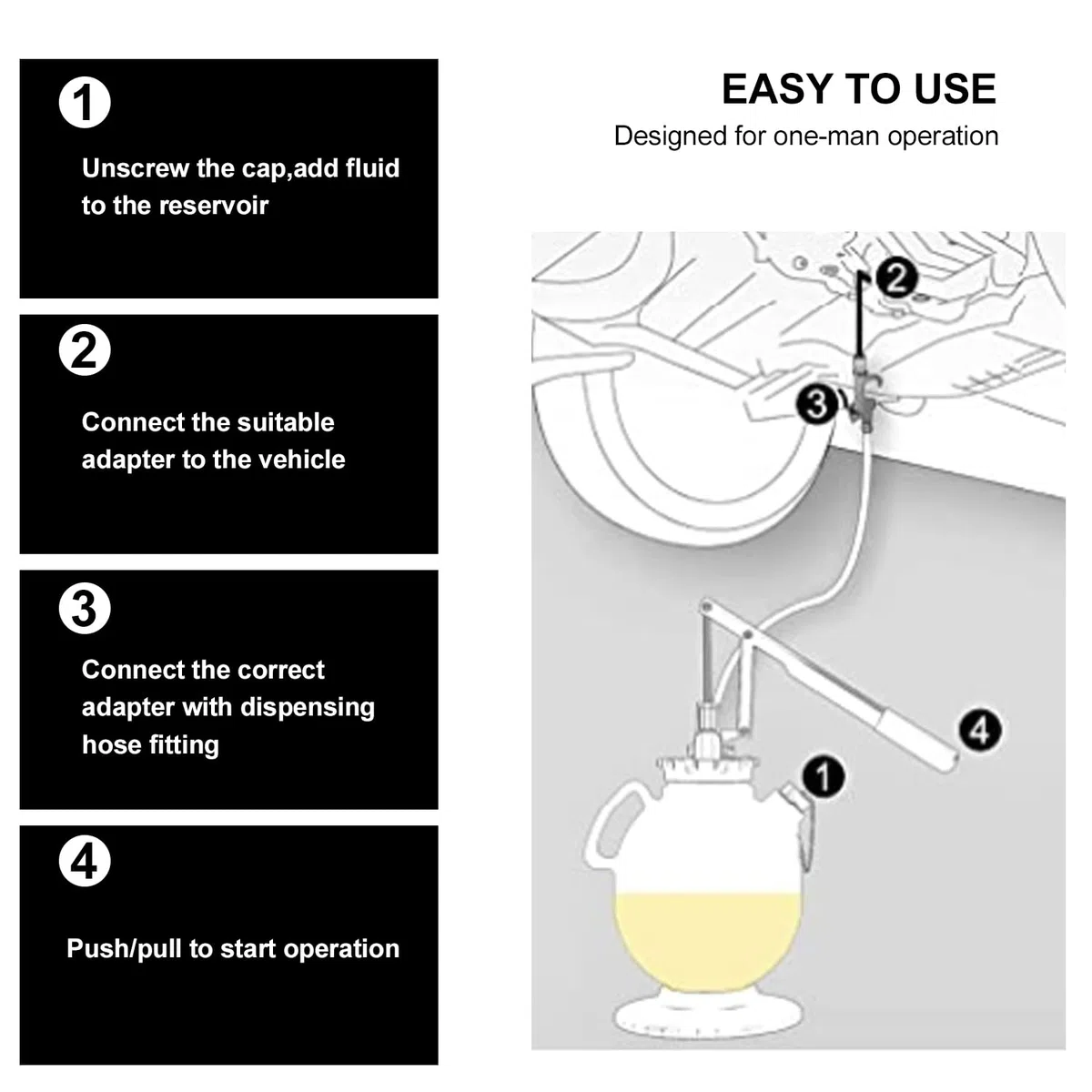 Strumenti di erogazione del sistema di ricarica ATF manuale da 7,5 litri Kit di strumenti per pompa di riempimento olio e liquido per trasmissione automatica con adattatori di riempimento ATF